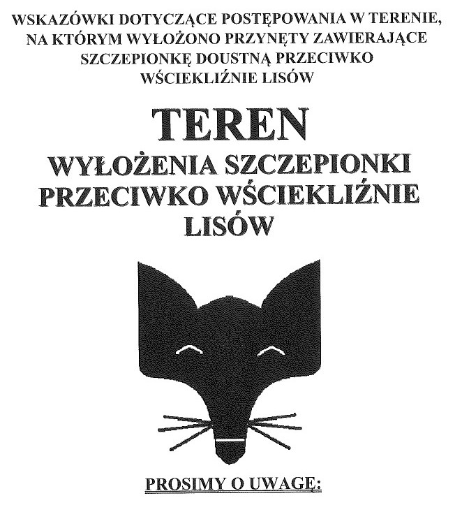 zdjecie na stronie o tytule: Uwaga, akcja szczepienia lisów od 4 do 15 listopada