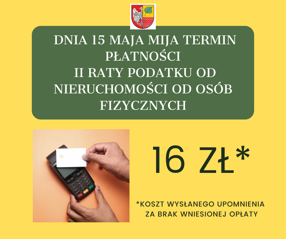 zdjecie na stronie o tytule: Przypomnienie o płatności II raty podatku od nieruchomości