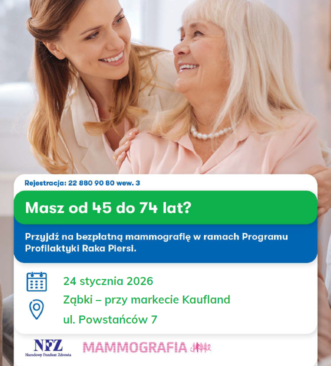 zdjecie na stronie o tytule: Bezpłatna mammografia już 24 stycznia w Ząbkach