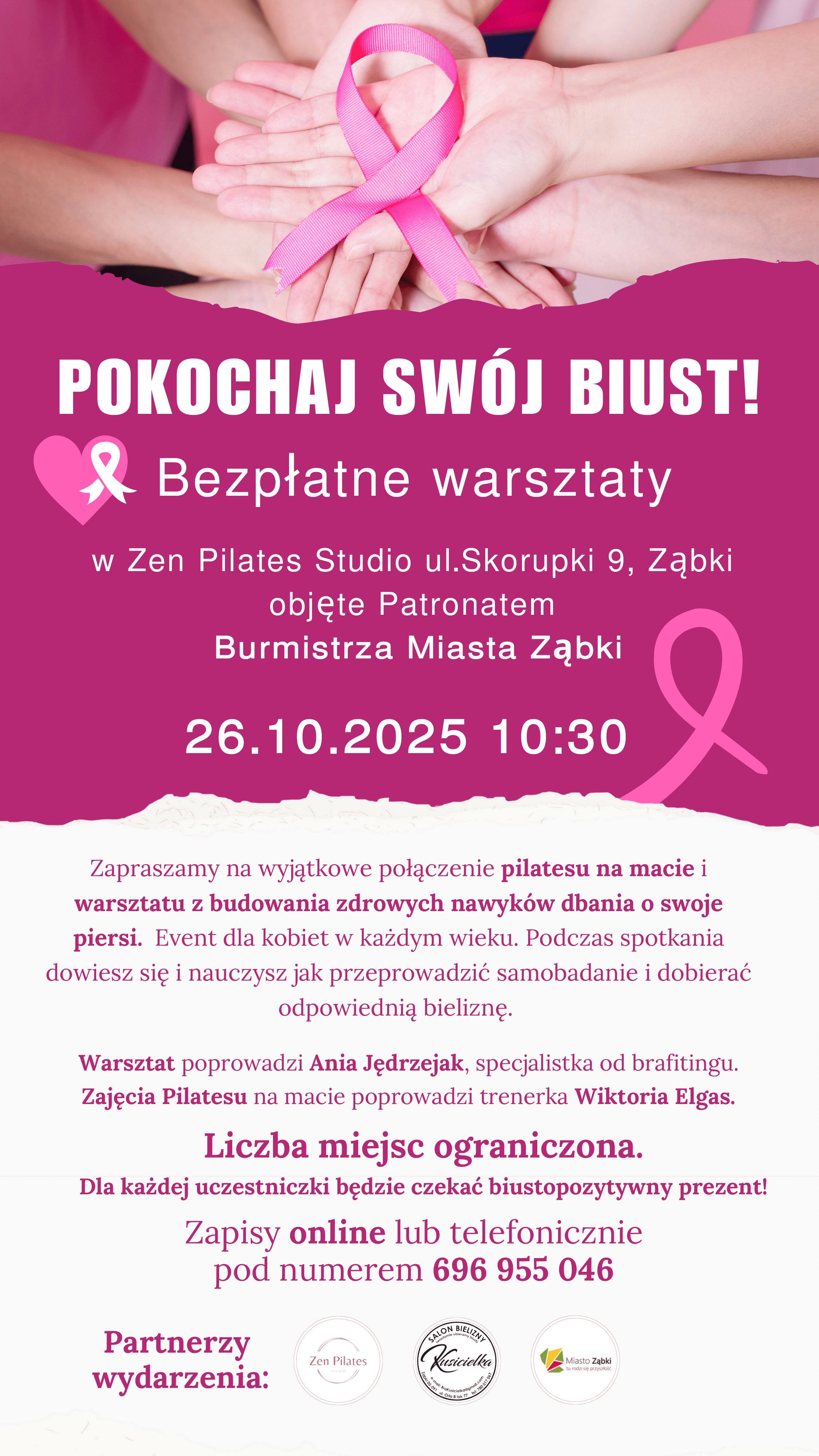 zdjecie na stronie o tytule: Różowy październik w Zen Pilates Studio
