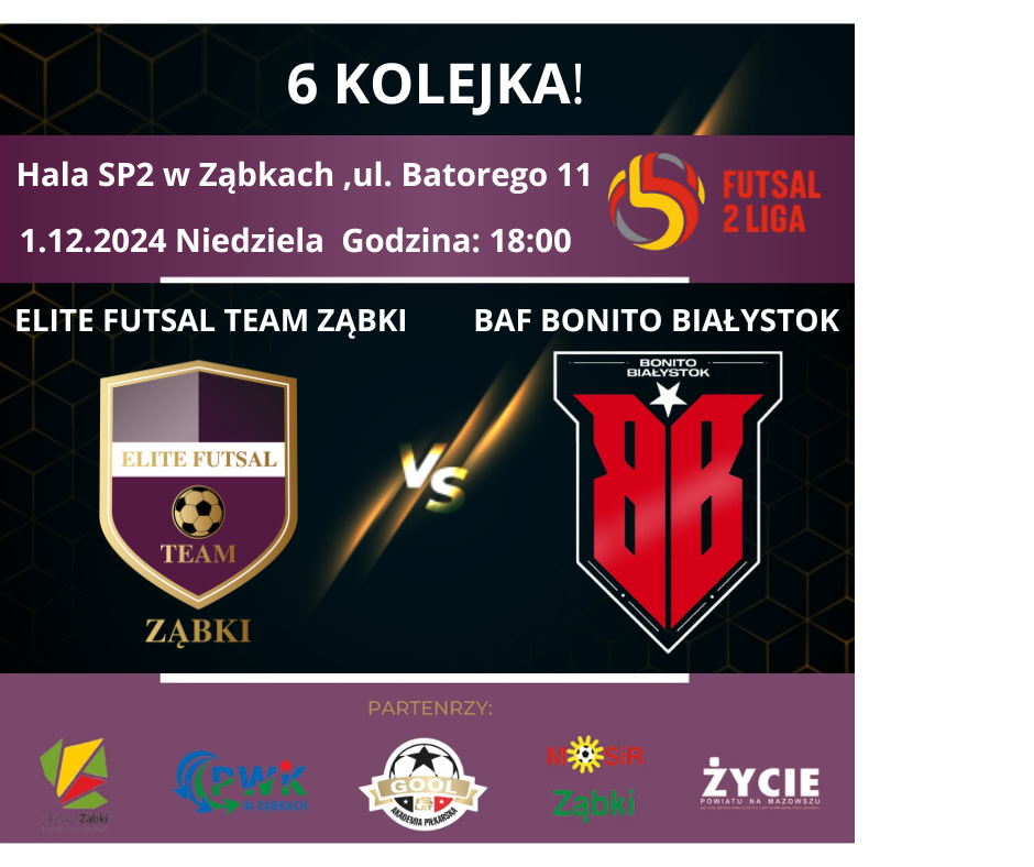 zdjecie na stronie o tytule: Mecz 2 Futsal Ligi już 1 grudnia o 18:00 w SP nr 2