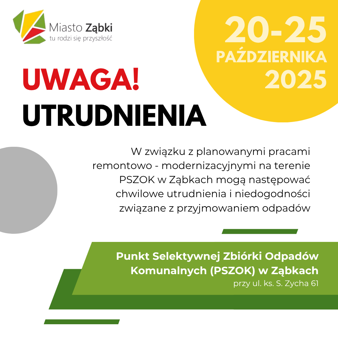 zdjecie na stronie o tytule: Uwaga! Możliwe utrudnienia PSZOK