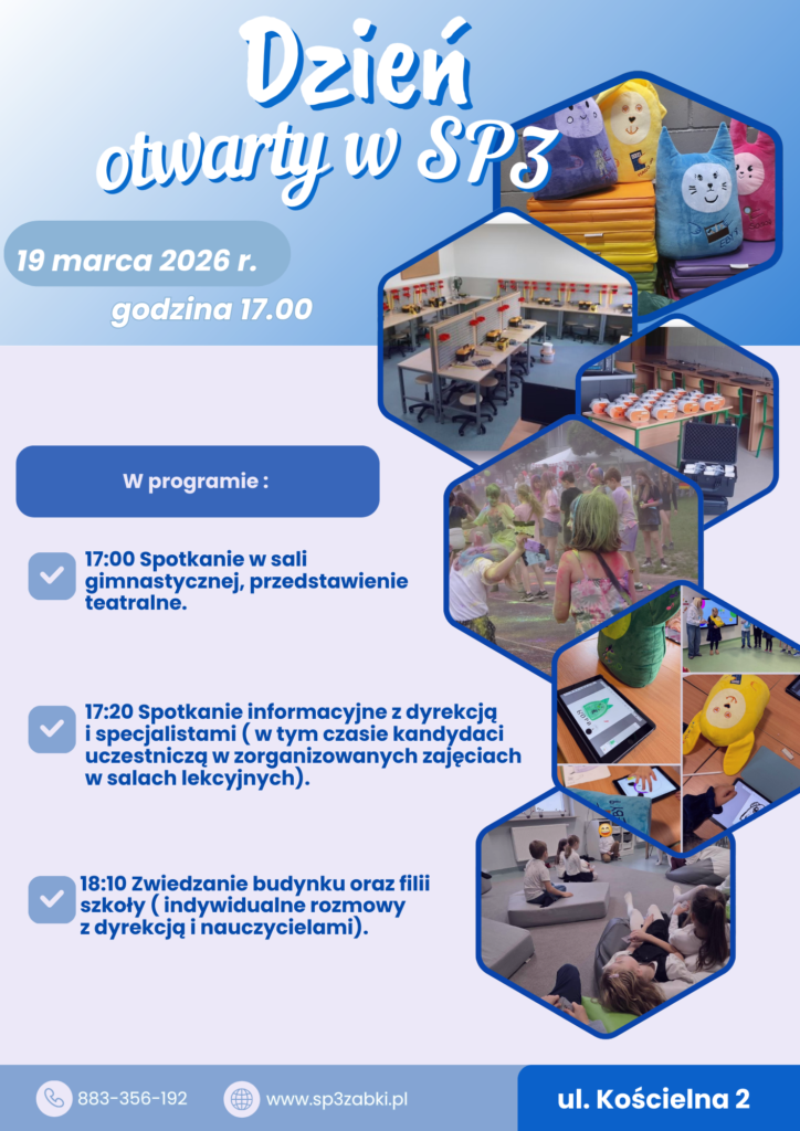 zdjecie na stronie o tytule: Nie przegapcie Dnia Otwartego w Szkole Podstawowej nr 3 im.