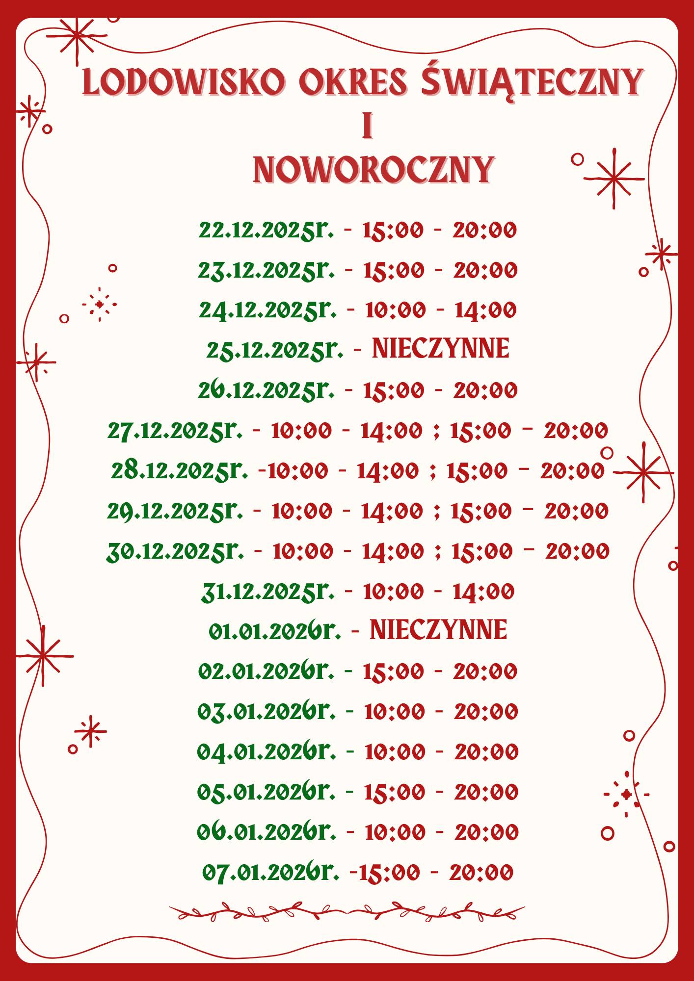 zdjecie na stronie o tytule: Godziny otwarcia lodowiska w okresie świątecznym i noworocznym