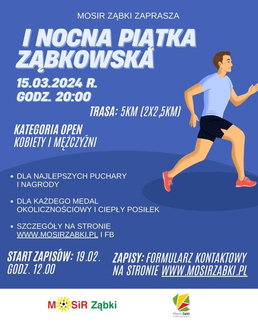 zdjecie na stronie o tytule: Zaproszenie na bieg I Nocna Ząbkowska Piątka