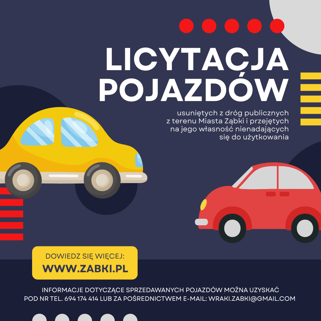 zdjecie na stronie o tytule: Licytacja pojazdów usuniętych z dróg publicznych z terenu Miasta Ząbki