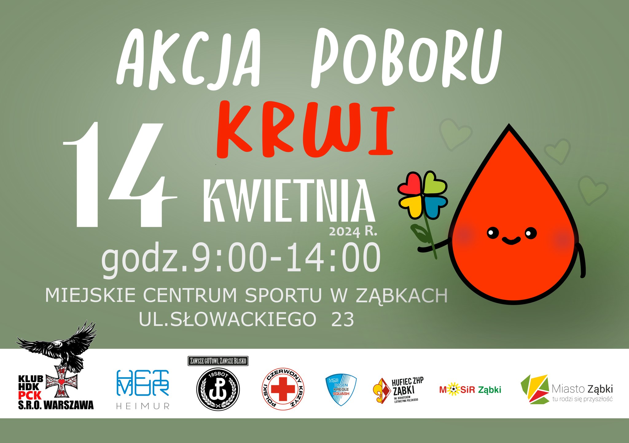 zdjecie na stronie o tytule: Dnia 14 kwietnia oddasz krew w Ząbkach!