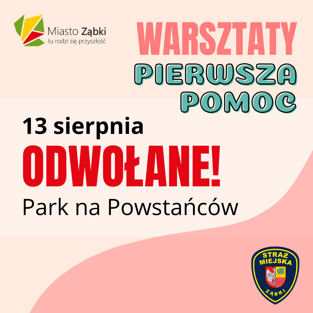 zdjecie na stronie o tytule: Warsztaty z pierwszej pomocy w dniu 13 siernia ODWOŁANE!