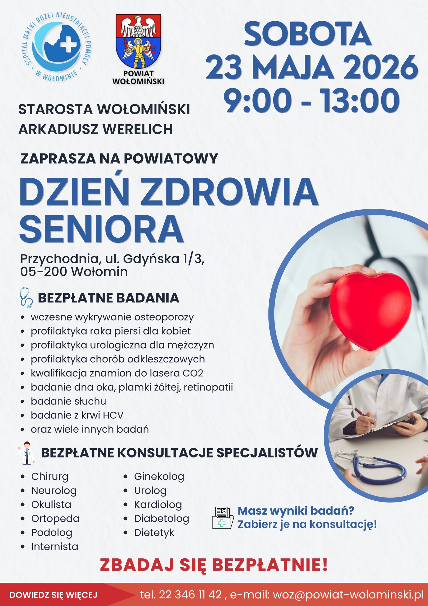 zdjecie na stronie o tytule: Bezpłatne badania i konsultacje z okazji Powiatowego Dnia Zdrowia Seniora