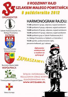 obraz-1 na stronie o tytule: Zaproszenie na II Rajd Rodzinny Szlakiem Małego Powstańca /przedłużono termin zgłoszeń !/