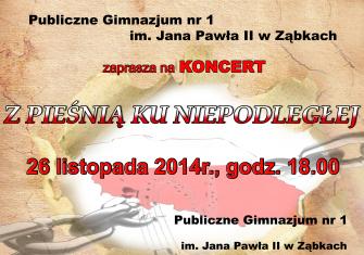 obraz-1 na stronie o tytule: Zaproszenie na koncert Z PIEŚNIĄ KU NIEPODLEGŁEJ
