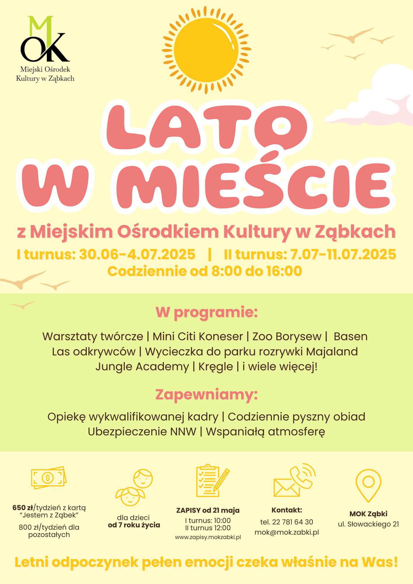zdjecie na stronie o tytule: Ruszają zapisy na Półkolonie „Lato w mieście” organizowane przez MOK w Ząbkach