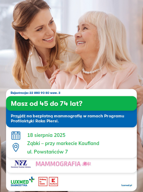 zdjecie na stronie o tytule: Dnia 18 sierpnia bezpłatna mammografia w Ząbkach