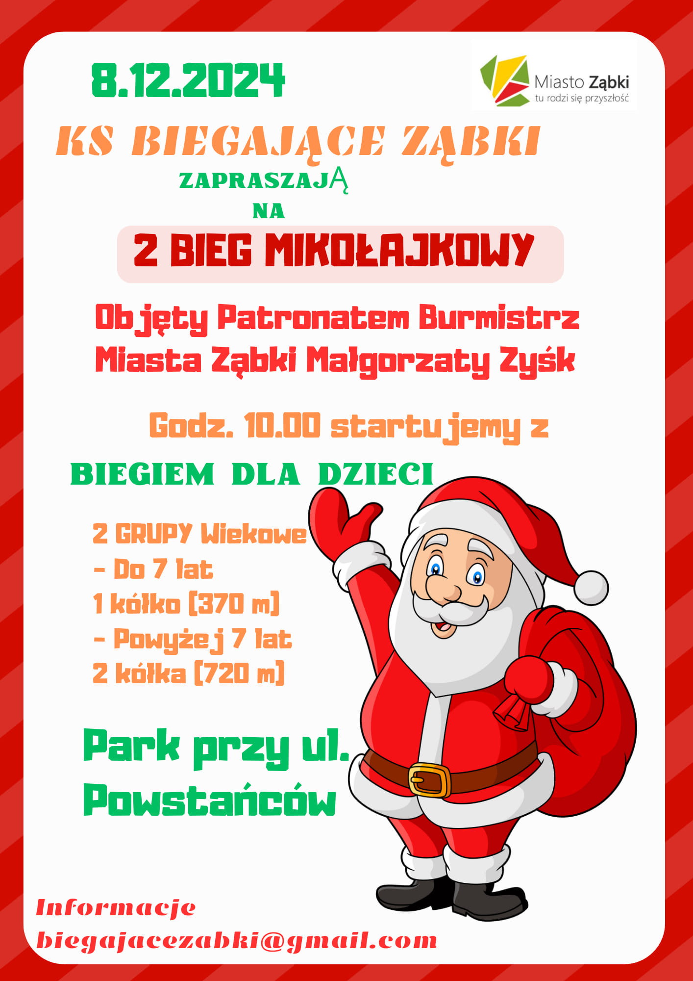 zdjecie na stronie o tytule: Bieg Mikołajowy już 8 grudnia!
