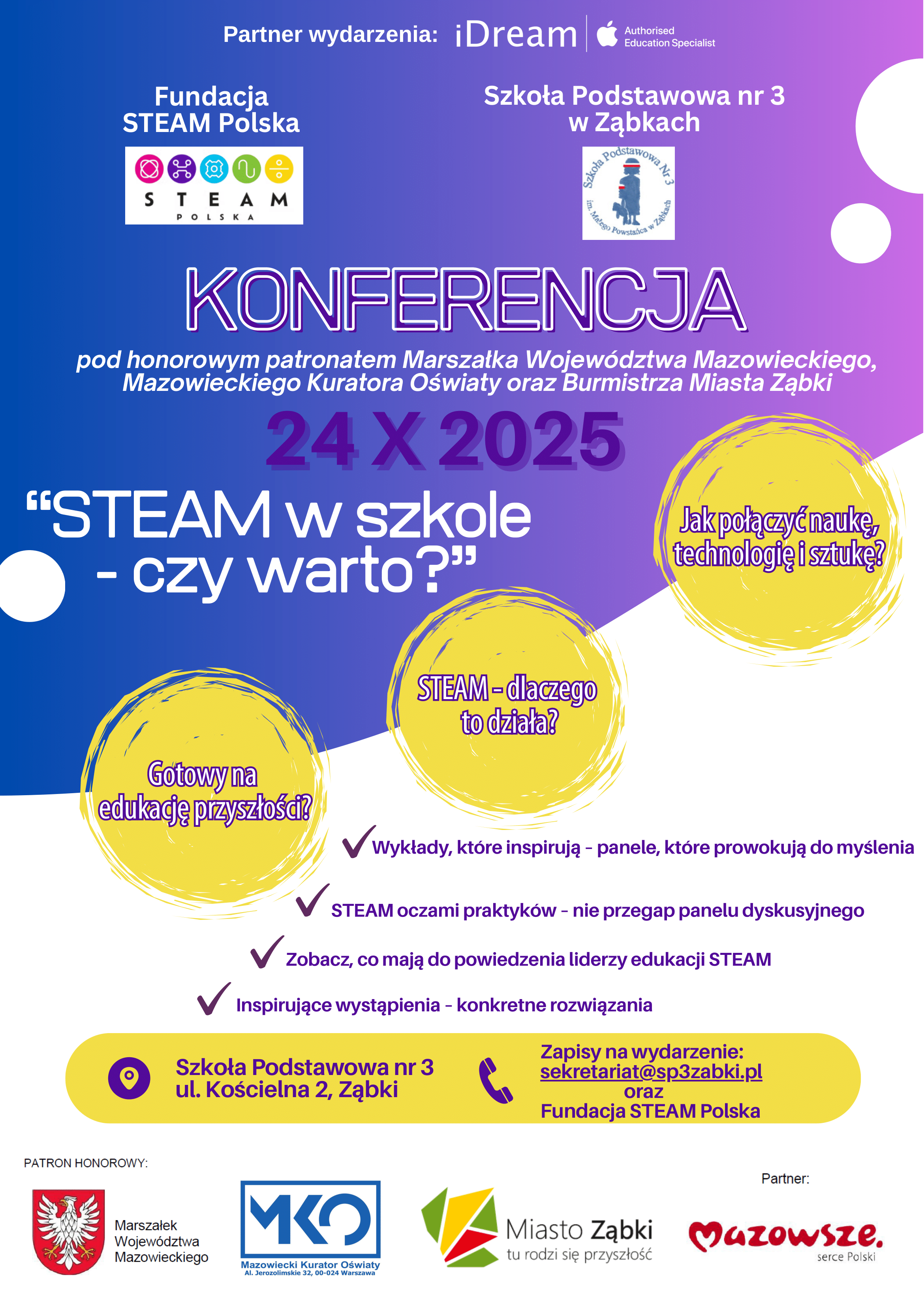 zdjecie na stronie o tytule: Zapraszamy na wyjątkową konferencję: "STEAM w Szkole - czy warto?"