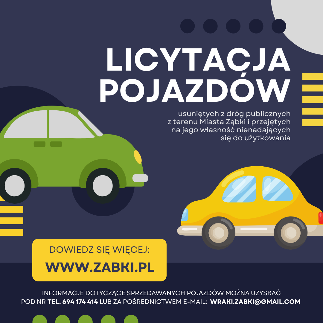 zdjecie na stronie o tytule: Licytacja pojazdów usuniętych z dróg publicznych z terenu Miasta Ząbki