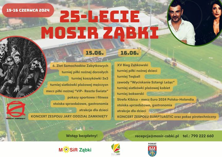 zdjecie na stronie o tytule: Zaproszenie na 25-lecie MOSiR Ząbki