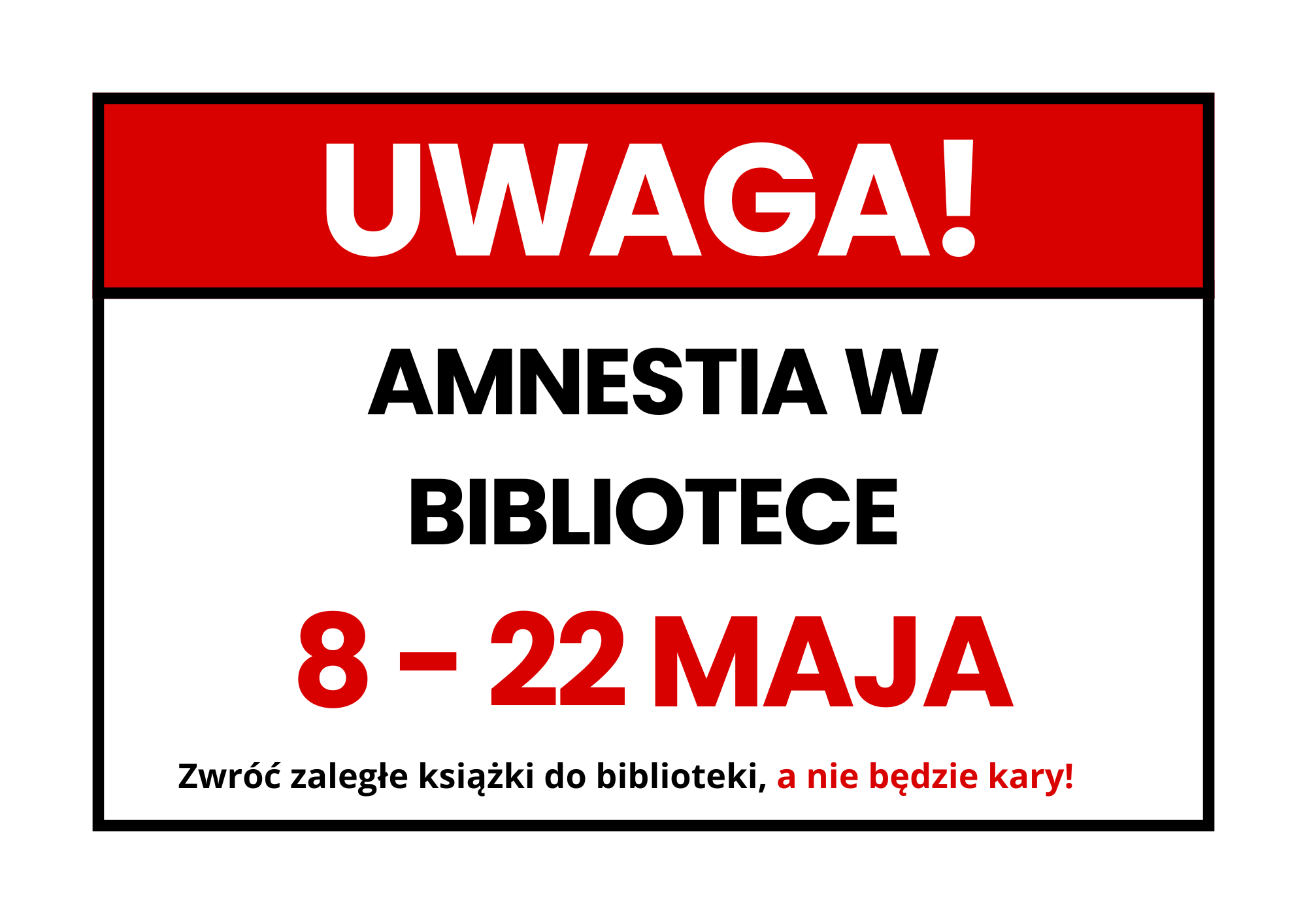 zdjecie na stronie o tytule: Przypominamy - amnestia w Miejskiej Bibliotece Publicznej trwa!