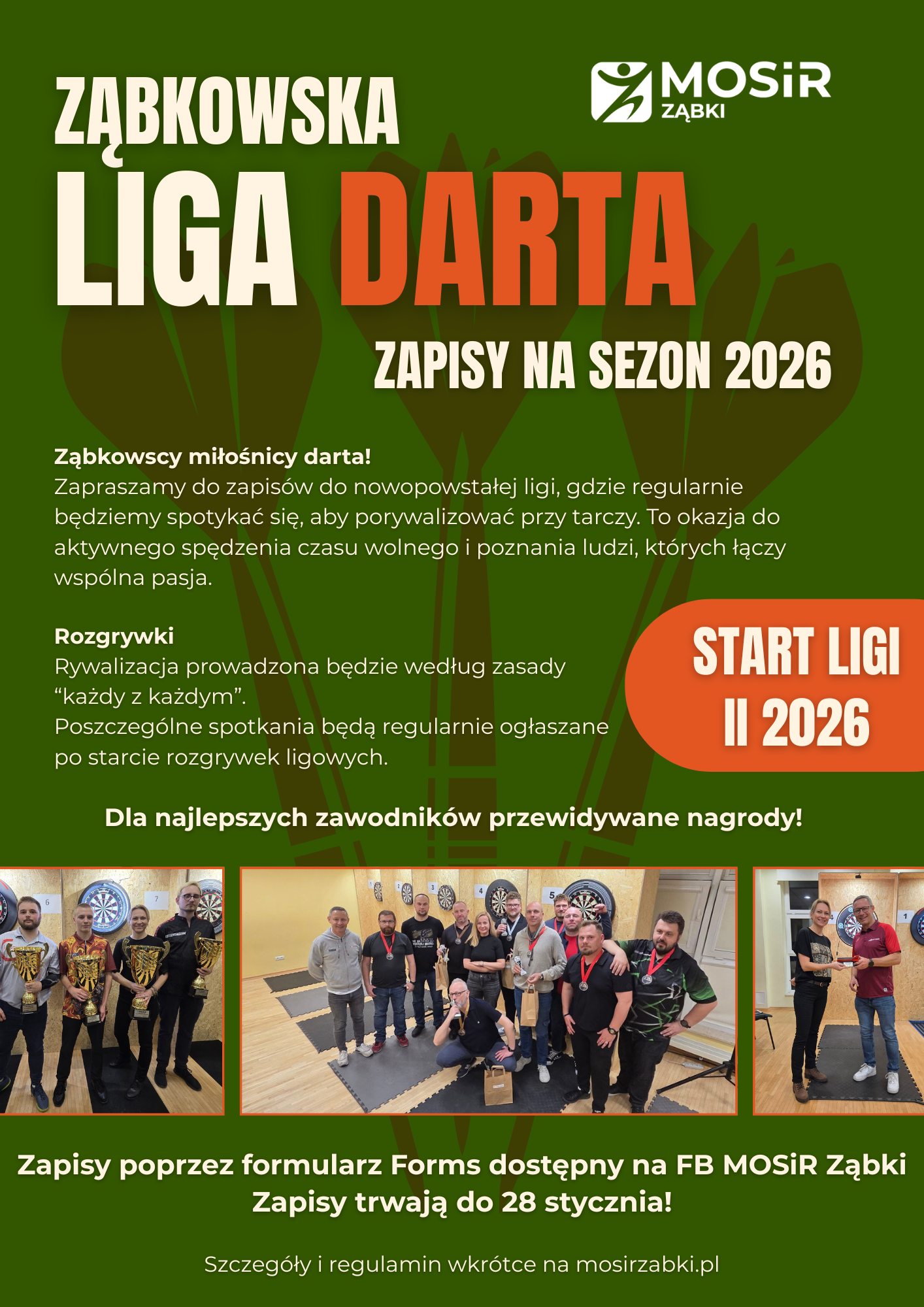 zdjecie na stronie o tytule: Zapraszamy do zapisów na kolejny sezon Ząbkowskiej Ligi Darta