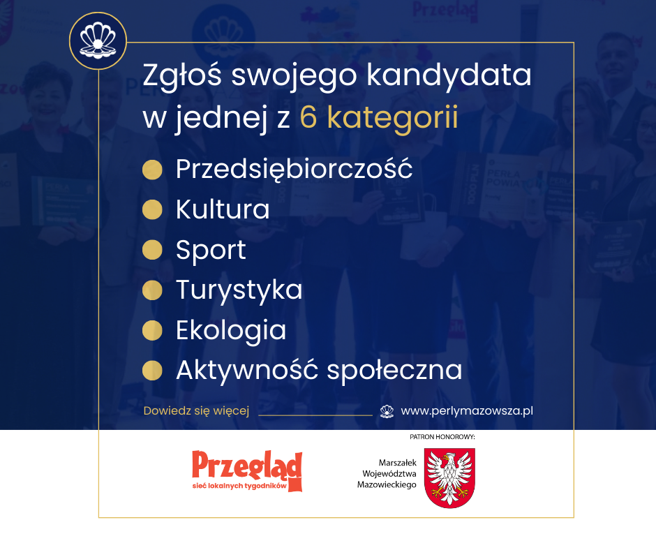 zdjecie na stronie o tytule: Już możecie zgłaszać kandydatów do X edycji “Pereł Mazowsza”