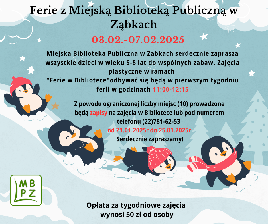 zdjecie na stronie o tytule: &quot;Ferie w Bibliotece&quot; to ciekawa propozycja na kreatywne spędzenie ferii zimowych.  Zajęcia plastyczne w bibliotece to nie tylko sposób na rozwijanie wyobraźni, ale też okazja do nauki nowych technik artystycznych, wspólnej zabawy i integracji z rówieśnikami.  Zapraszamy serdecznie!  UWAGA - liczba miejsc jest ograniczona.