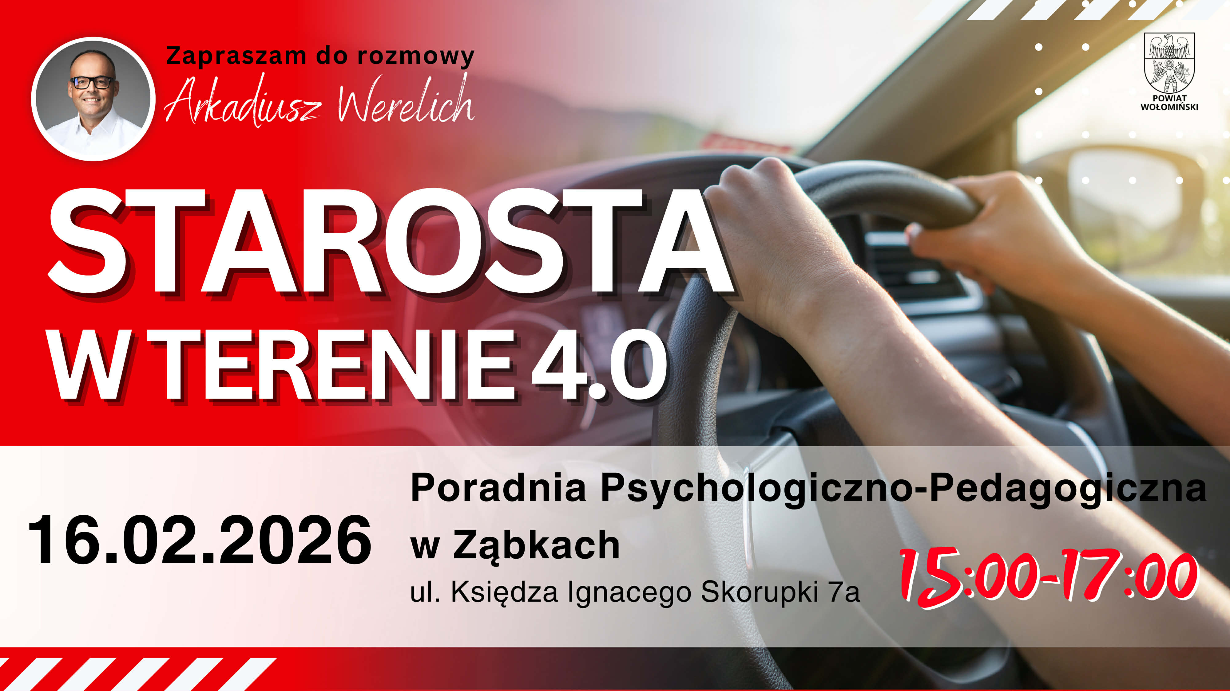 zdjecie na stronie o tytule: "Starosta w terenie" juz w ten poniedziałek w Ząbkach