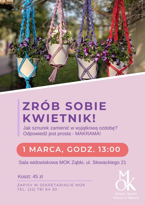 zdjecie na stronie o tytule: Warsztaty Makramy - zrób sobie kwietnik!