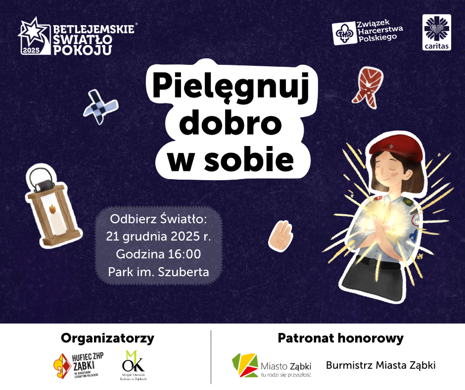 zdjecie na stronie o tytule: ZHP Hufiec Ząbki zaprasza na Betlejemnskie Światło Pokoju 21.12. w Parku Szuberta