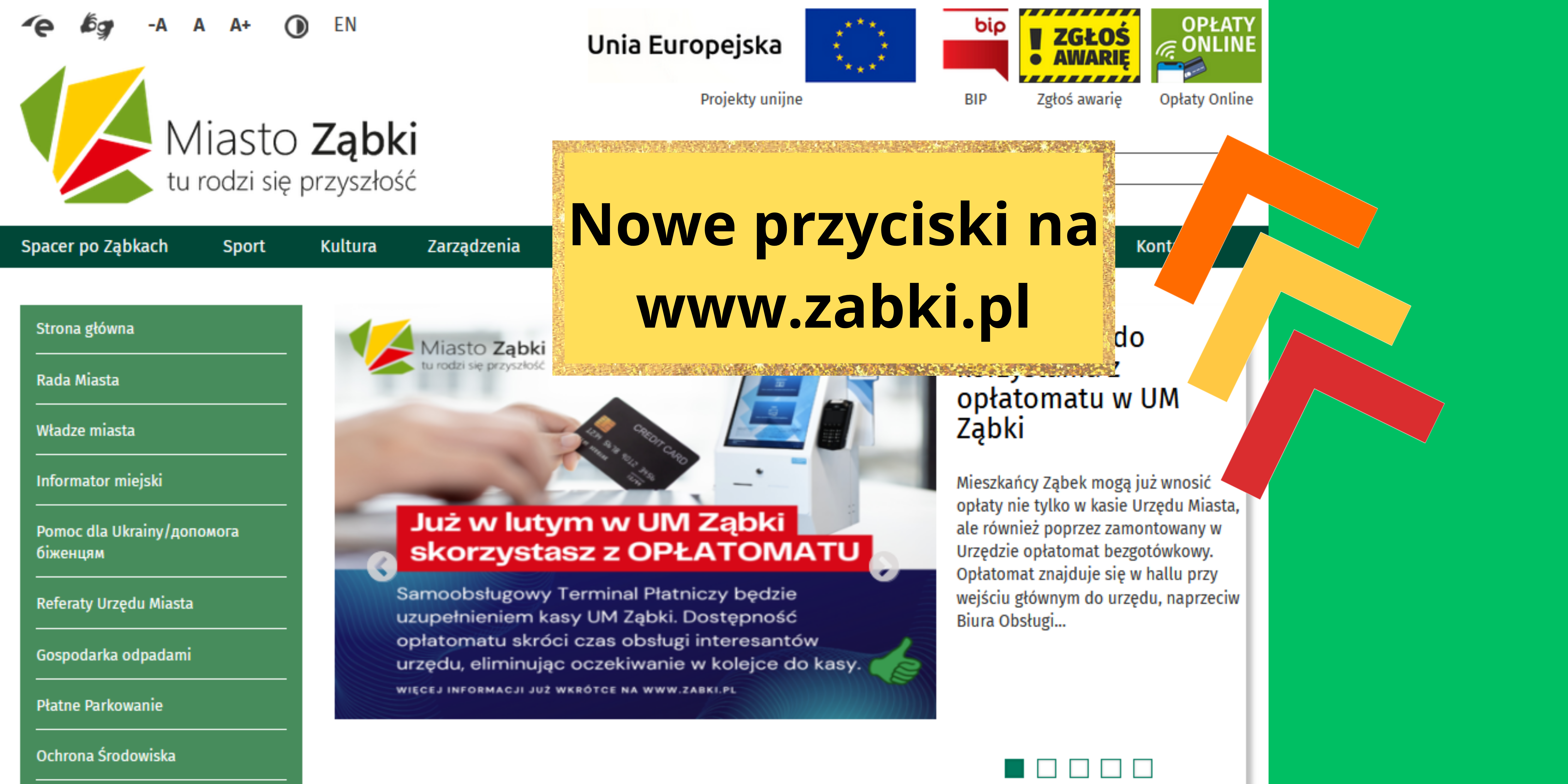 zdjecie na stronie o tytule: Nowa forma regulowania należności! Strona oplaty.zabki.pl już dostępna