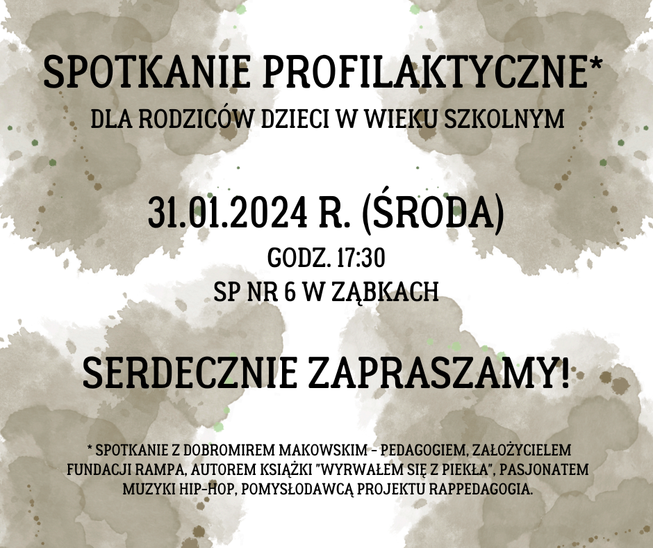zdjecie na stronie o tytule: Spotkanie profilaktyczne dla rodziców nastolatkow w SP nr 6