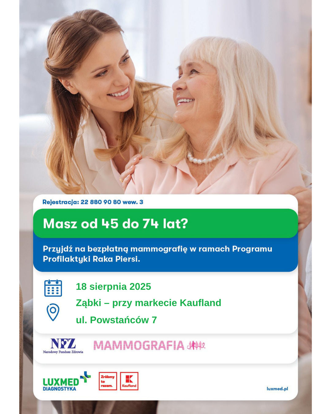 zdjecie na stronie o tytule: Bezpłatne badania mammograficzne w Ząbkach!