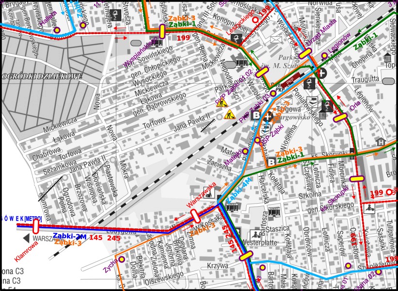 zdjecie na stronie o tytule: Objazd linii Ząbki-3 od 9.03  wz. z pracami na ul. Jana Pawła