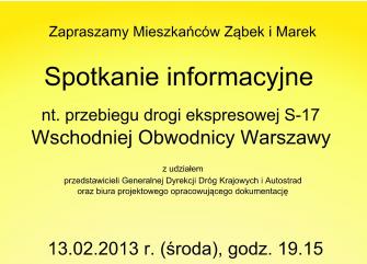 obraz-1 na stronie o tytule: Spotkania informacyjne dotyczące przebiegu Wschodniej Obwodnicy Warszawy na odcinku &quot;Drewnica&quot; – &quot;Zakręt&quot;