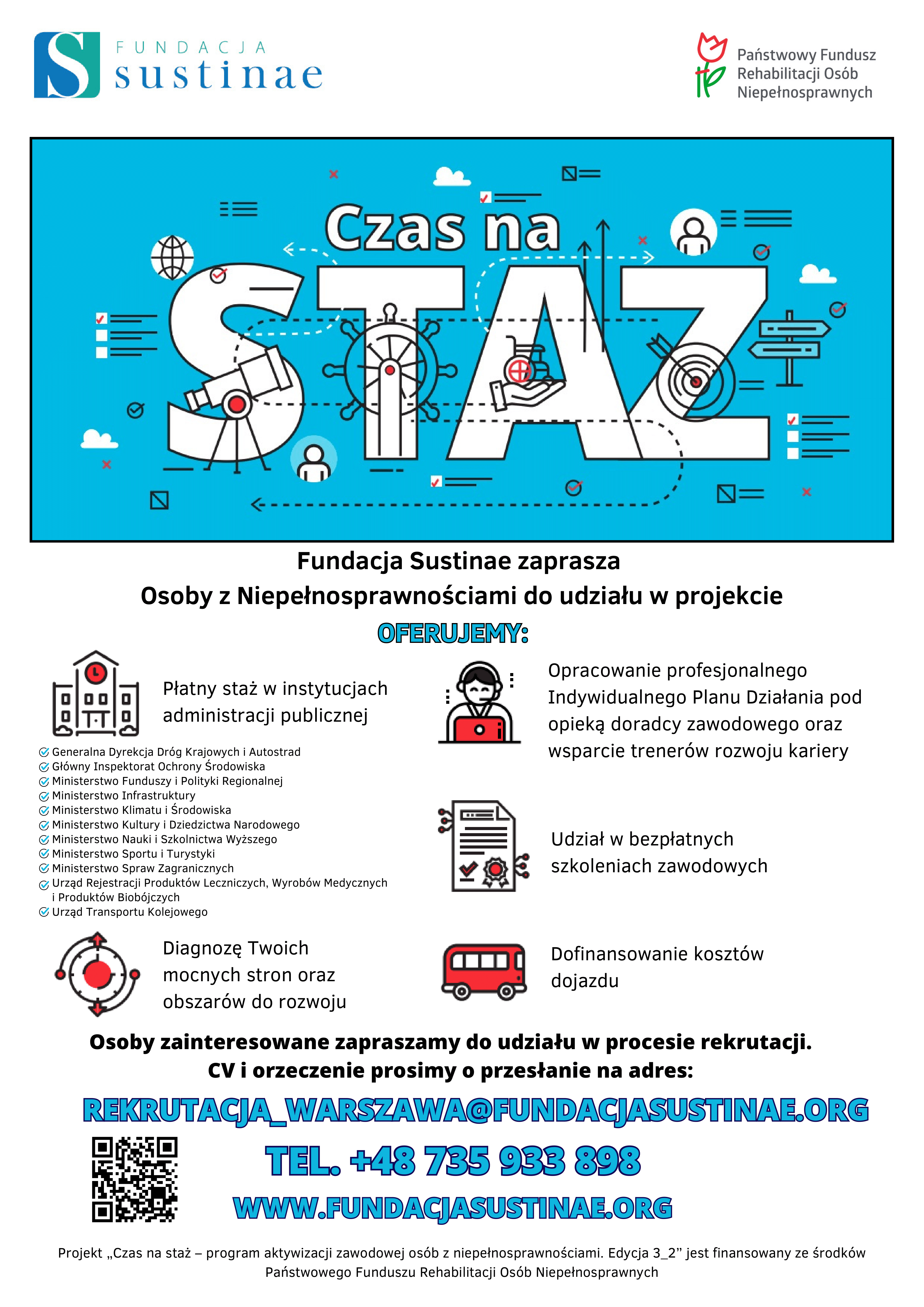 zdjecie na stronie o tytule: „Czas na staż” –  program aktywizacji zawodowej osób z niepełnosprawnościami