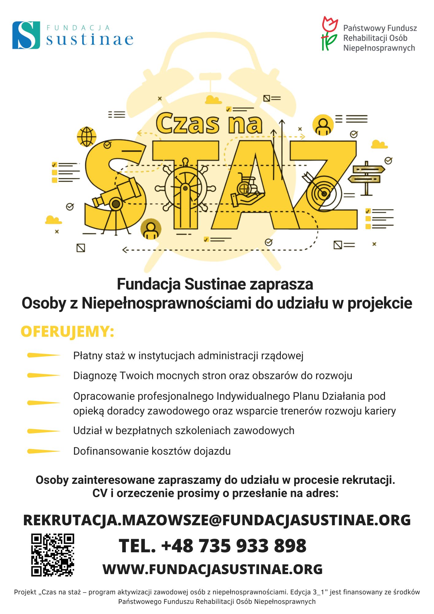 zdjecie na stronie o tytule: „Czas na staż – program aktywizacji zawodowej osób z niepełnosprawnościami