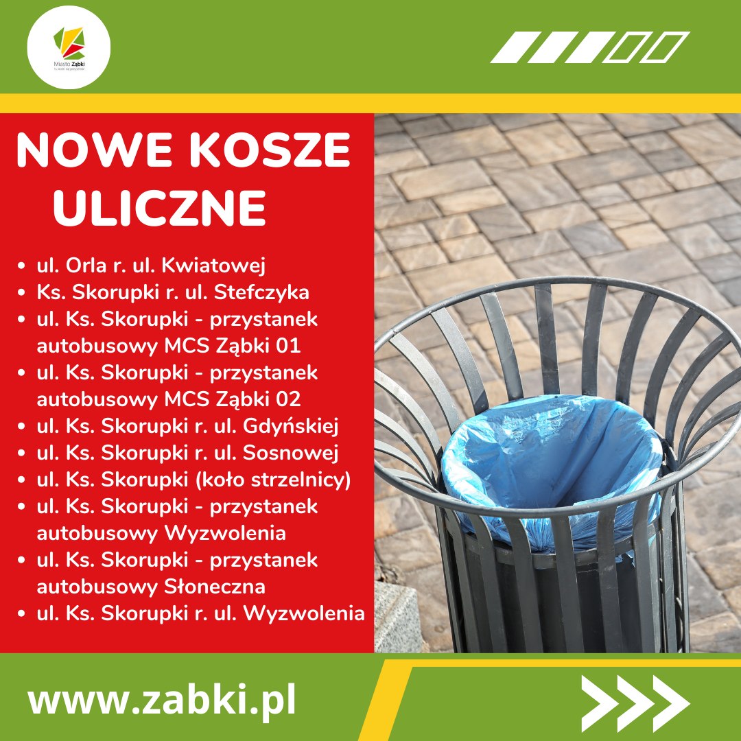 zdjecie na stronie o tytule: Kosze na śmieci pojawią się w nowych lokalizacjach