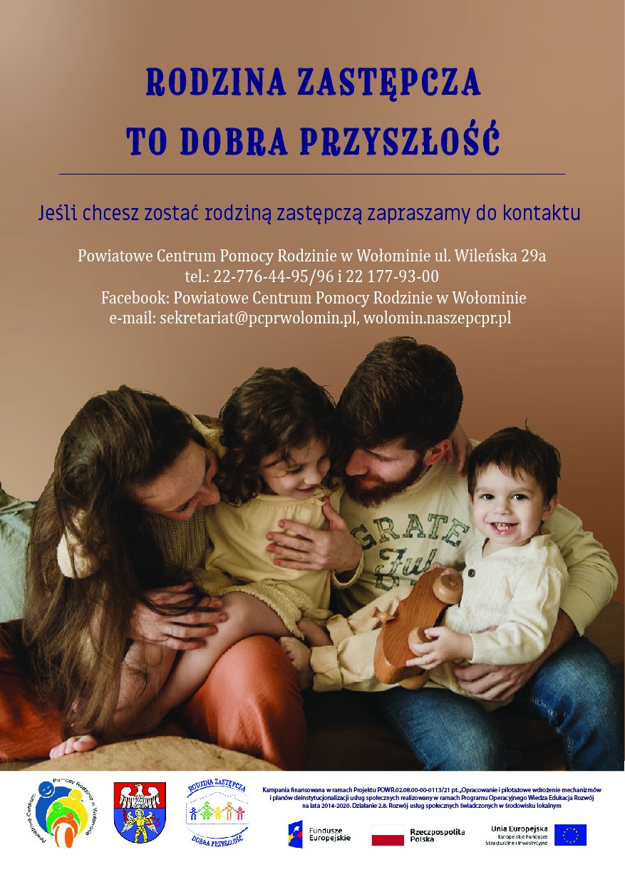 zdjecie na stronie o tytule: Zostań rodziną zastępczą. Zgłoś się do PCPR w Wołominie.