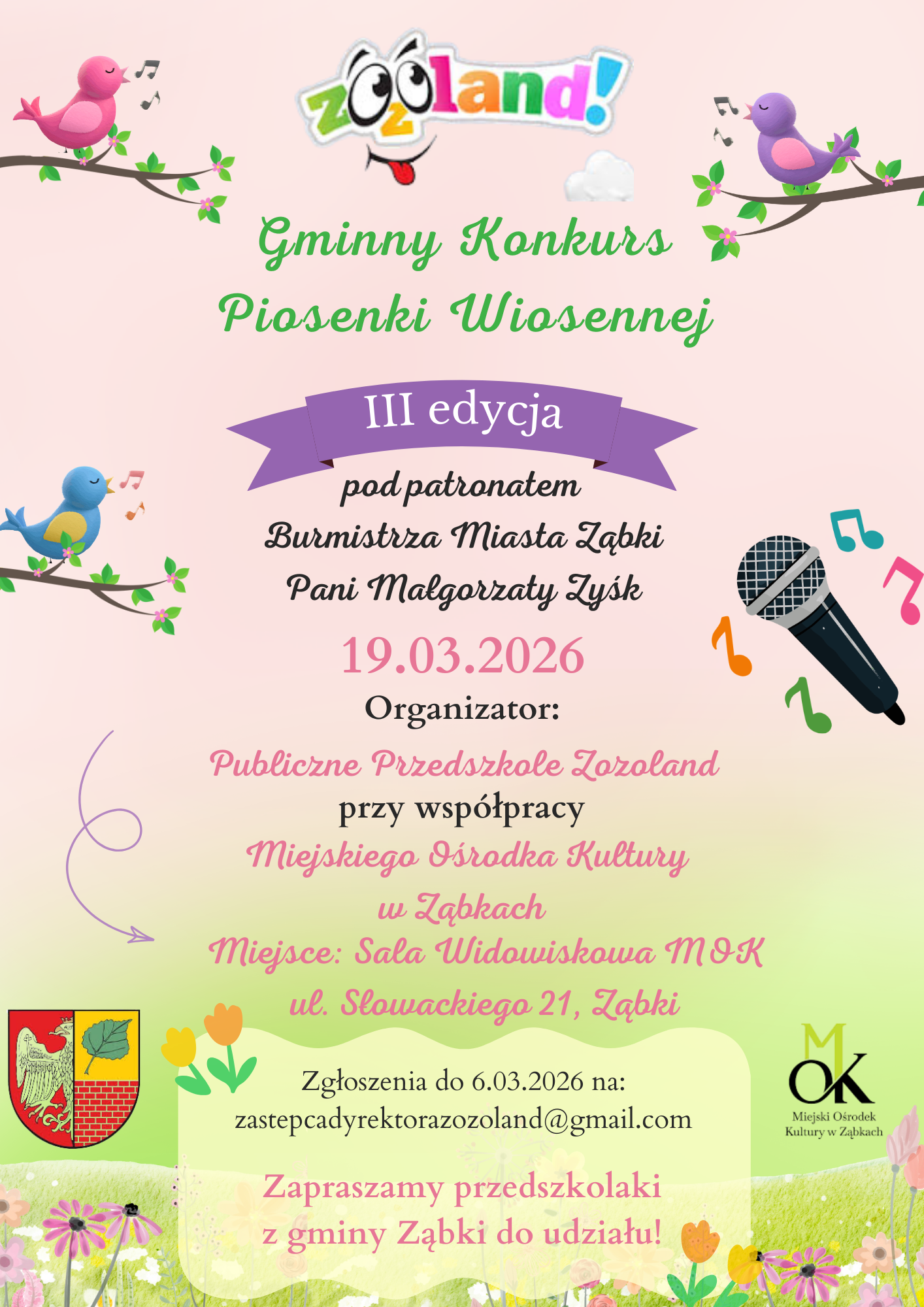 zdjecie na stronie o tytule: III edycja Gminnego Konkursu Piosenki Wiosennej.