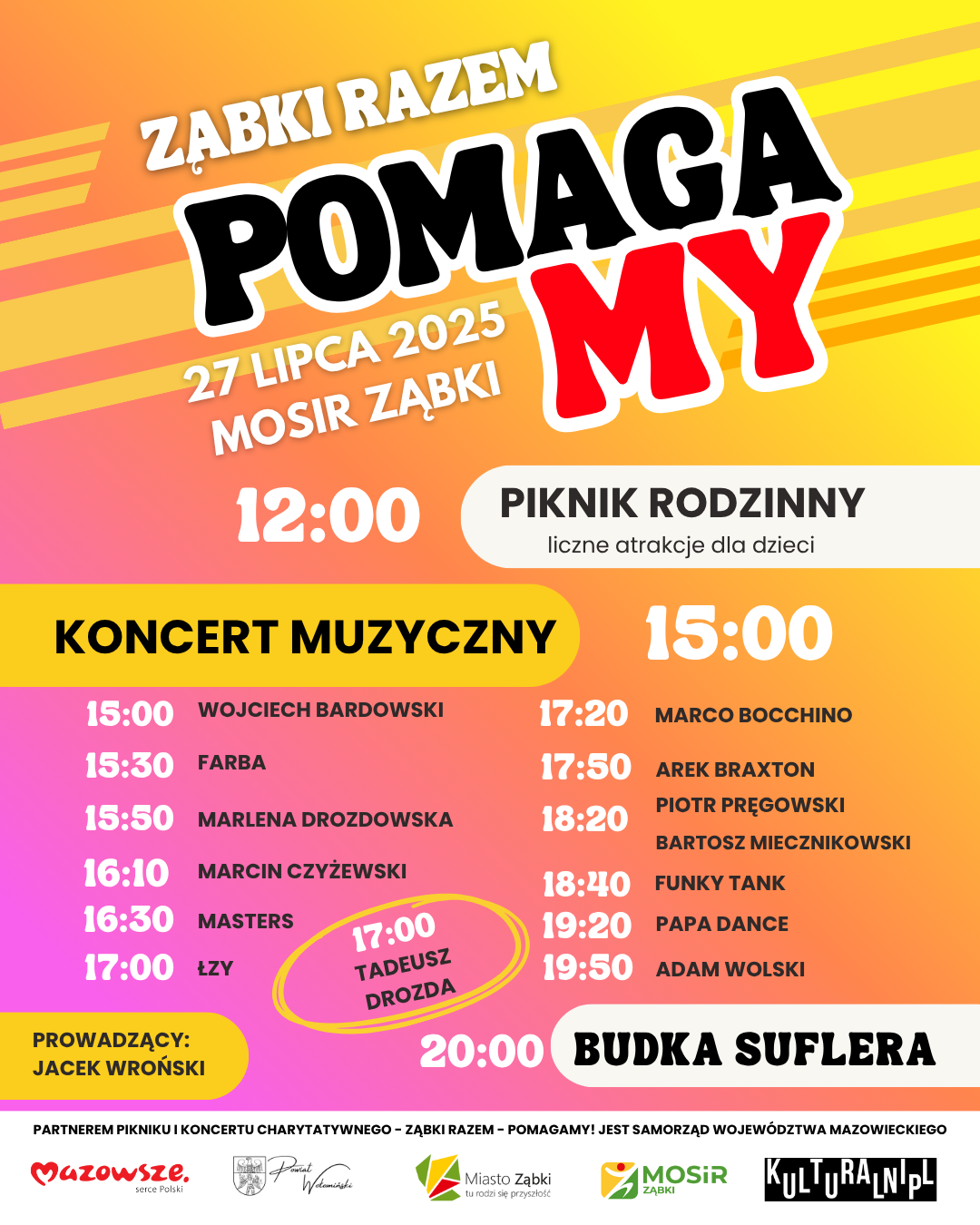 zdjecie na stronie o tytule: Kto wqystąpi na Koncercie Charytatywnym w niedizelę? Papa Dance, Tadeusz Drozda, Funky Tank i wiele innych!