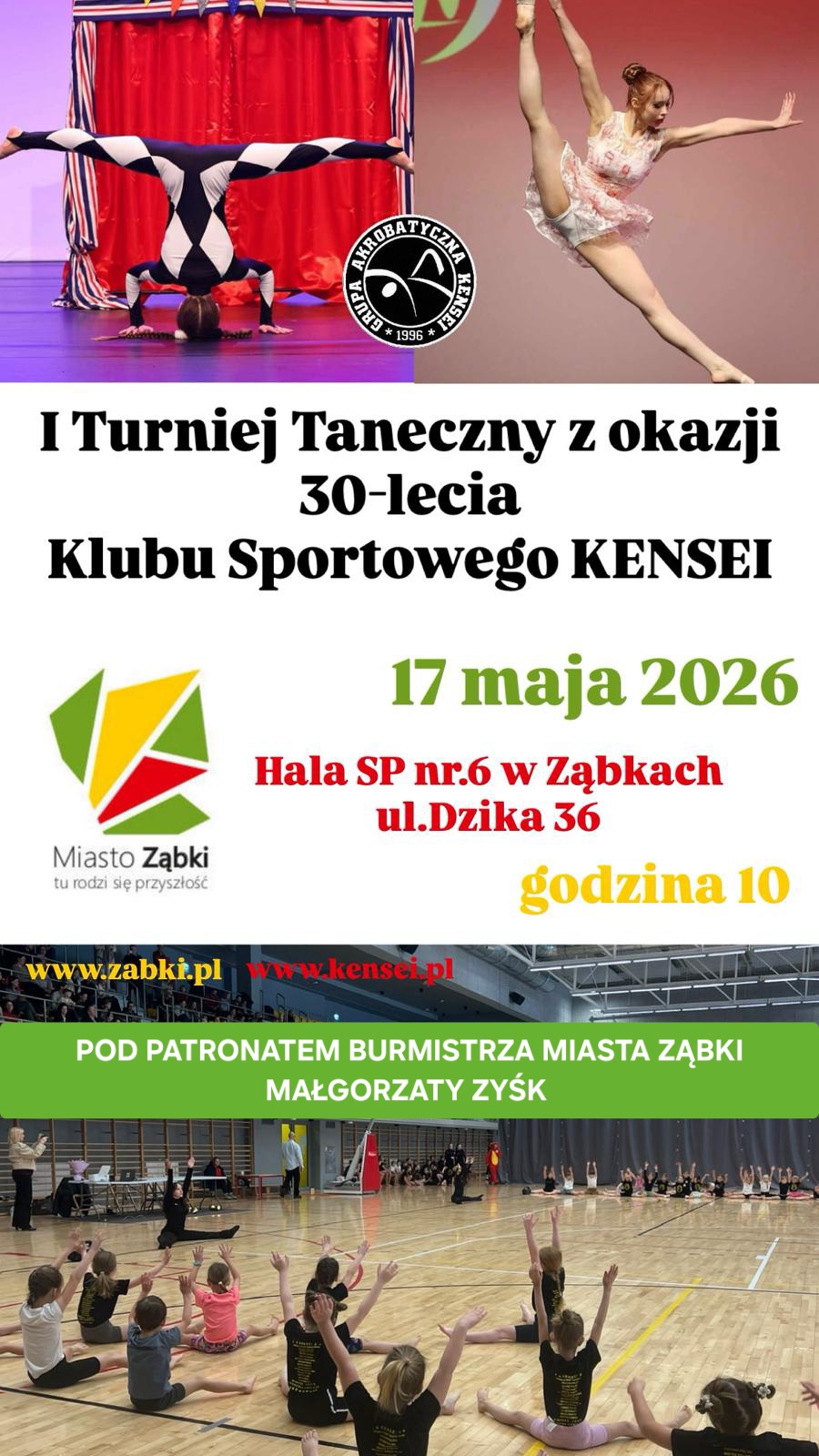 zdjecie na stronie o tytule: I Turniej Taneczny z okazji 30-lecia Klubu Sportowego KENSEI pod Patronatem Burmistrza Miasta Ząbki
