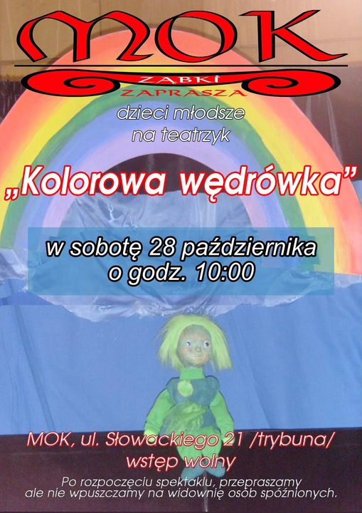zdjecie na stronie o tytule: W sobotę 28 października Miejski Ośrodek Kultury zaprasza dzieci młodsze na przedstawienie