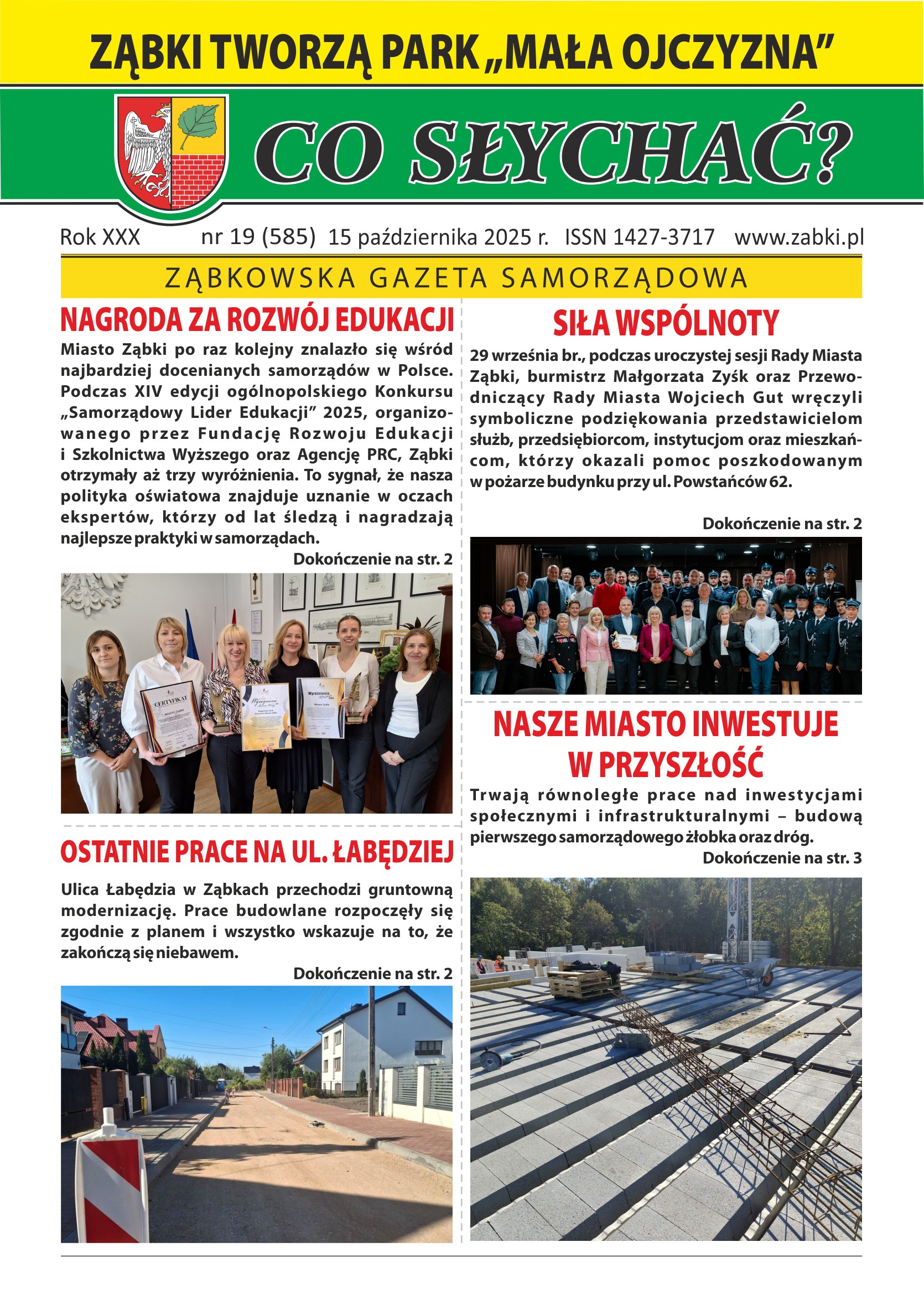 zdjecie na stronie o tytule: Najnowsze wydanie gazety &quot;Co słychać?&quot;. Zapraszamy do lektury numeru 19/2025