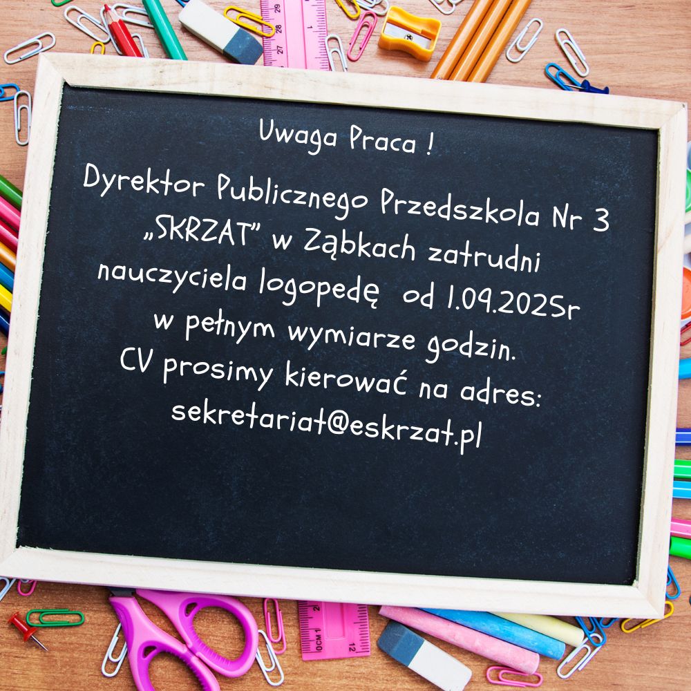 zdjecie na stronie o tytule: Publiczne Przedszkole nr 3 "Skrzat" zatrudni nauczyciela logopedę