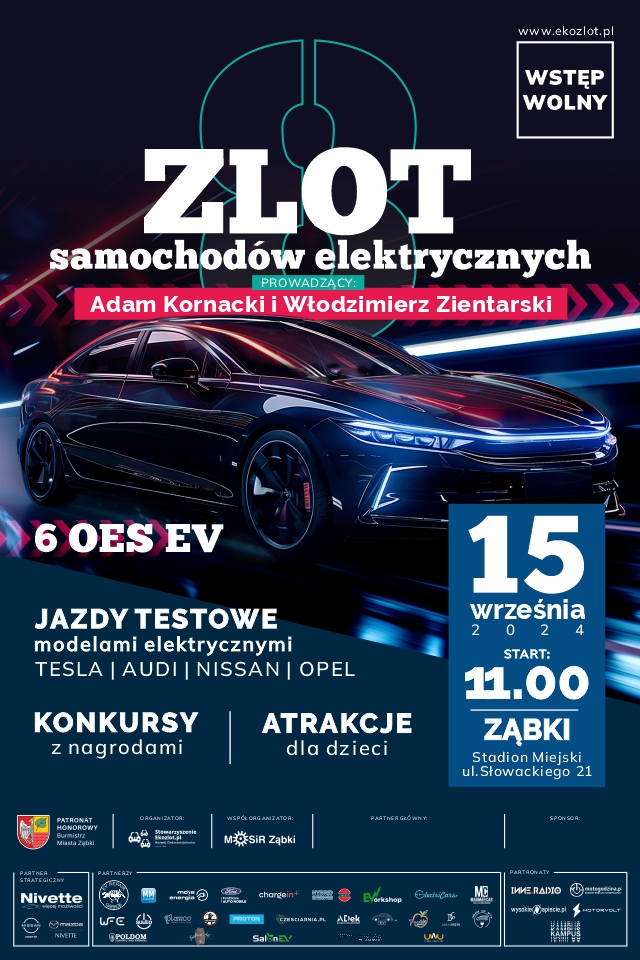 zdjecie na stronie o tytule: ZLOT samochodów elektrycznych już 15 września w Ząbkach!