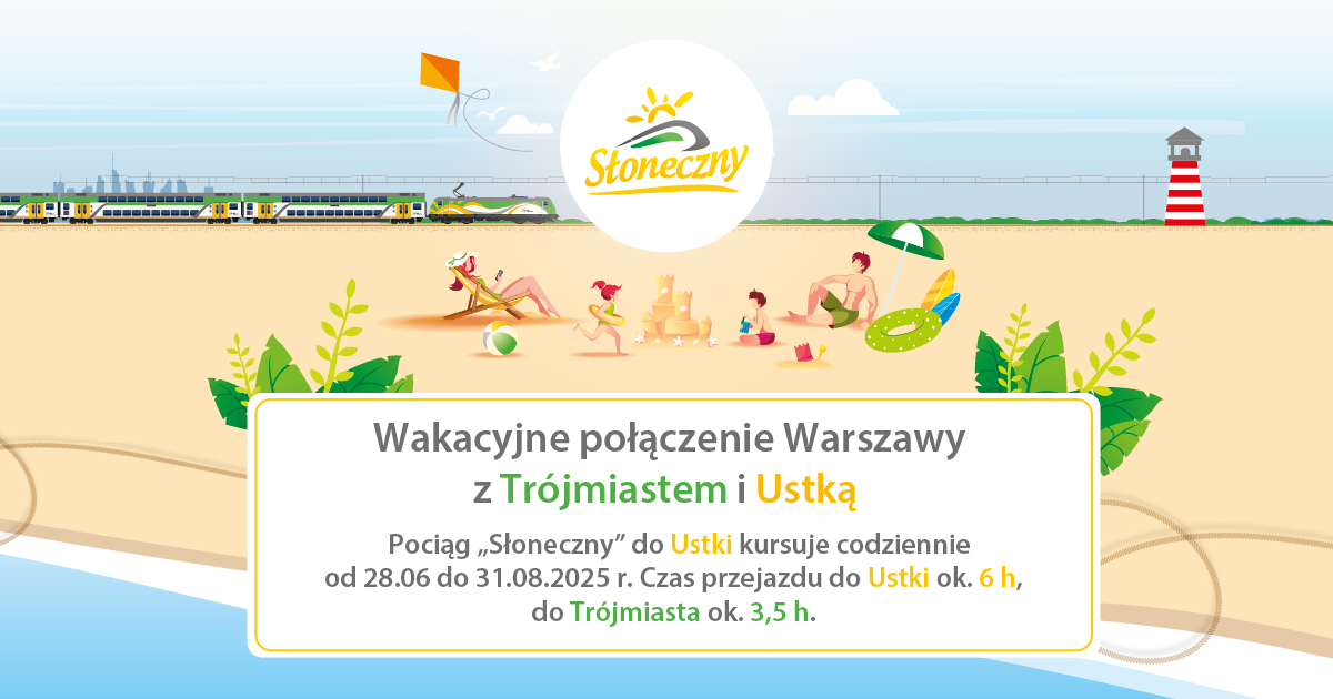 zdjecie na stronie o tytule: Od soboty 28 czerwca na szlak wyruszy pociąg „Słoneczny” do Ustki