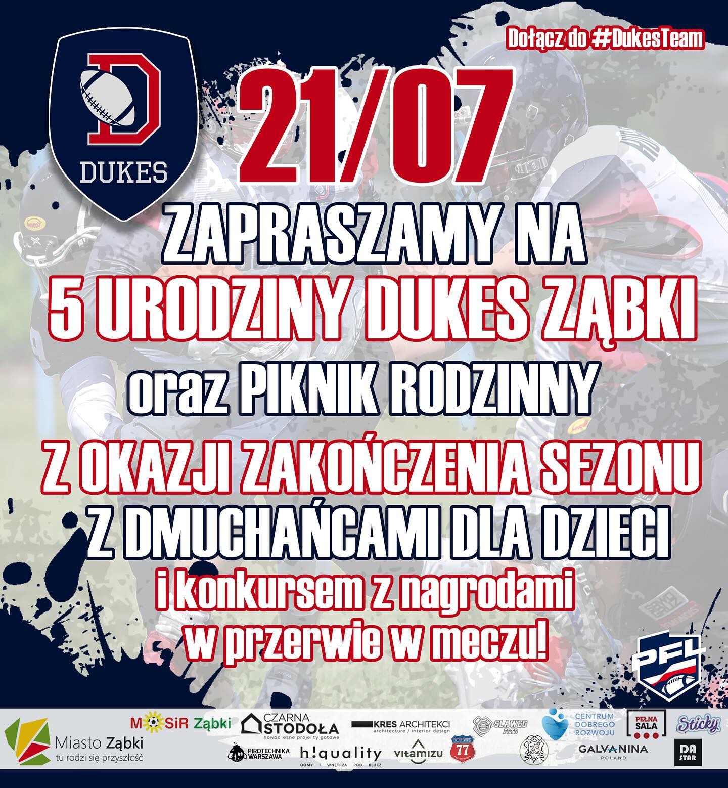 zdjecie na stronie o tytule: 21 lipca 5. urodziny Dukes Ząbki i Piknik Rodzinny i ud