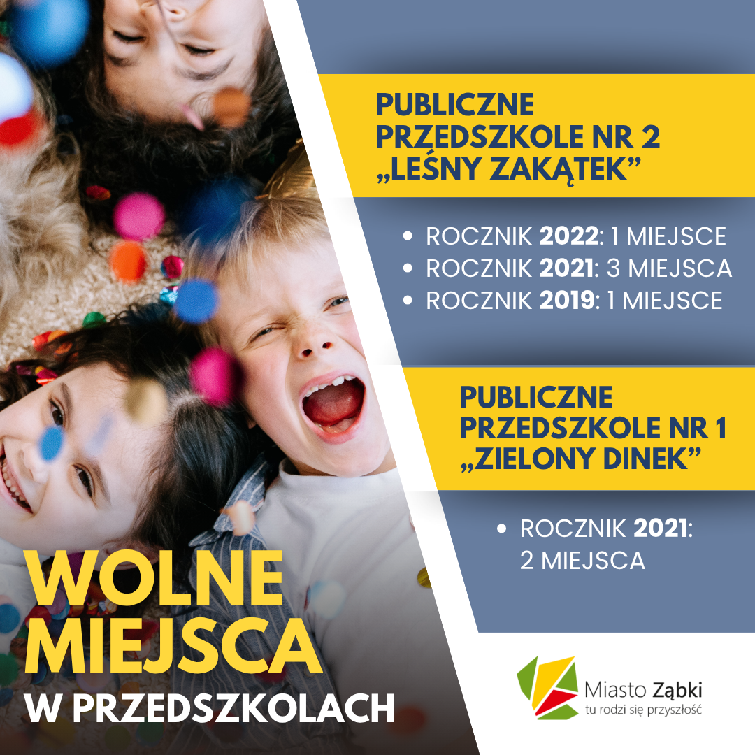 zdjecie na stronie o tytule: Wolne miejsca w Przedszkolach Publicznych