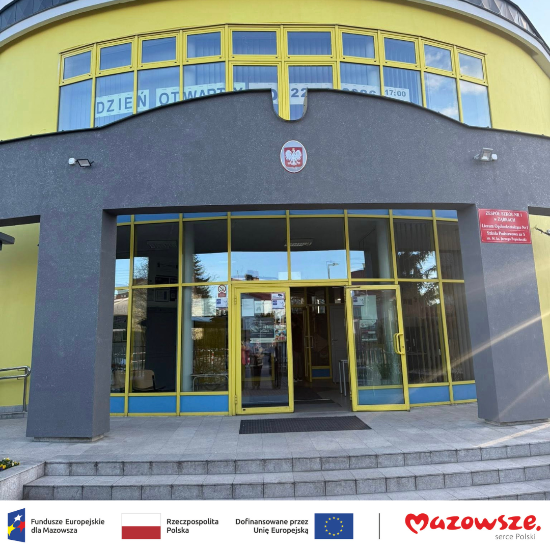 zdjecie na stronie o tytule: Zakończono termomodernizację elewacji w Zespole Szkół nr 1 w Ząbkach