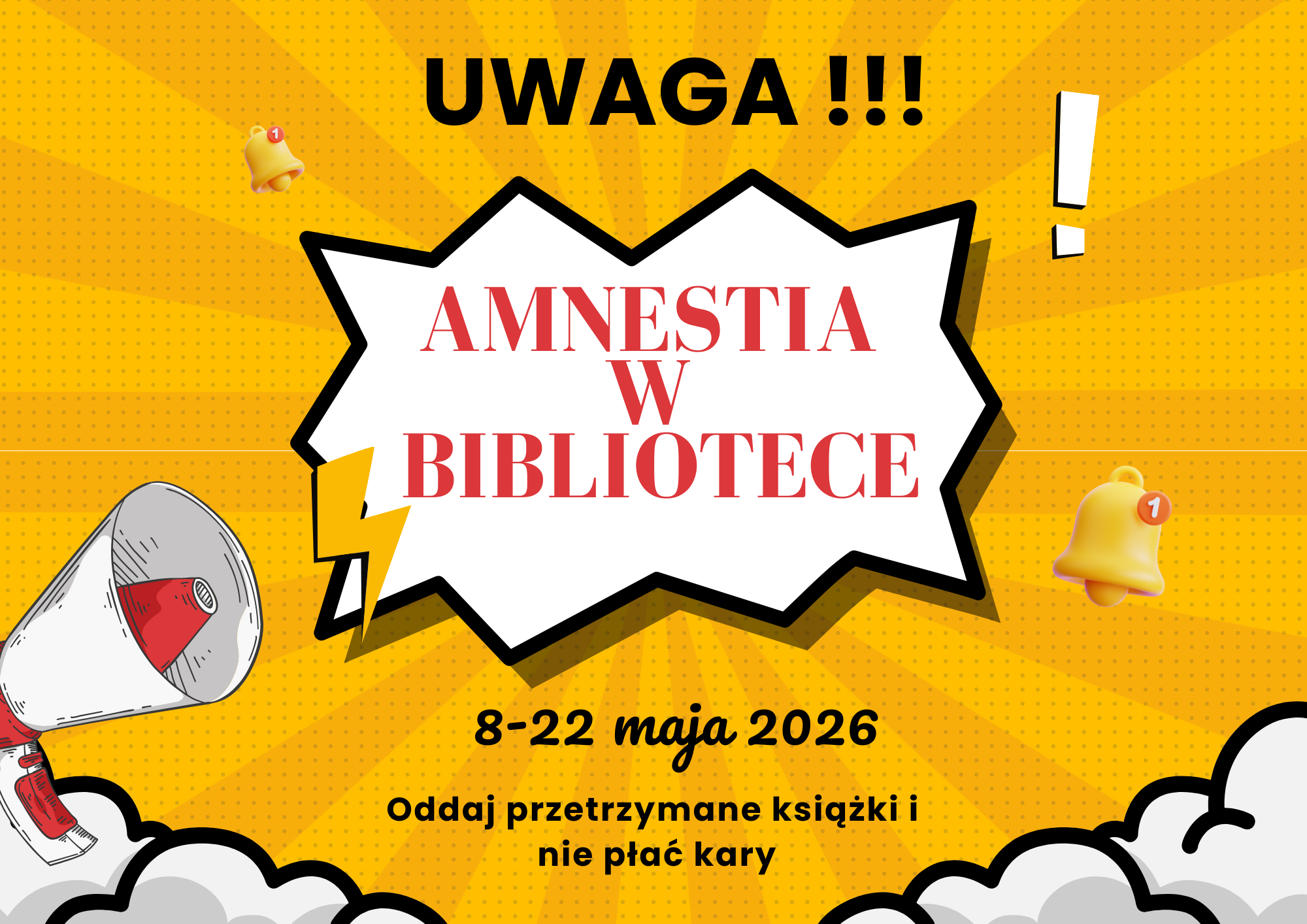zdjecie na stronie o tytule: Tylko do jutra oddaj zaległe książki do Miejskiej Biblioteki Publicznej bez opłat!