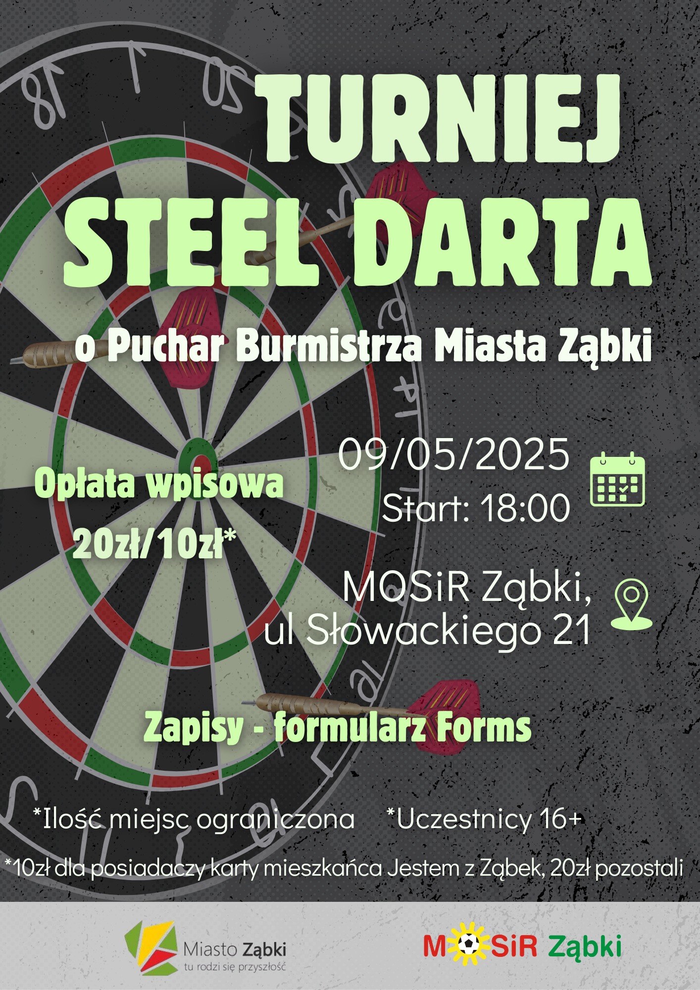 zdjecie na stronie o tytule: TURNIEJU STEEL DARTA O PUCHAR BURMISTRZA MIASTA ZĄBKI